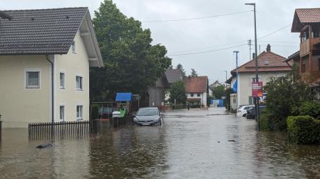 Die Folgen des Hochwassers Anfang Juni werden sich auch im Haushalt des Landkreises niederschlagen. Unser Bild entstand in Dirlewang.
