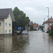 Die Folgen des Hochwassers Anfang Juni werden sich auch im Haushalt des Landkreises niederschlagen. Unser Bild entstand in Dirlewang.
