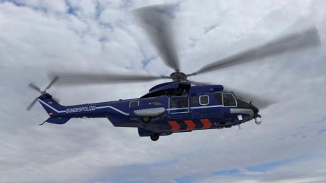 Unsere Computer-Simulation zeigt einen Hubschrauber des Typs H225, wie ihn die Bundespolizei von Airbus Helicopters bekommt. 