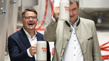 Boris Rhein und Söder Markus Söder machten im Oktober in Nachbarschaftsregionen von Bayern und Hessen auch gemeinsam Wahlkampf, als in beiden Ländern gewählt wurde.