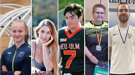 Wer wird Sportstar im Juni 2024? Nominiert für die Online-Abstimmung sind (von links) Maxima Negele, Lea Toran Jenner, Hunter Sturgeon, Hannelore Stowasser und Marcello Silva Lameira. 