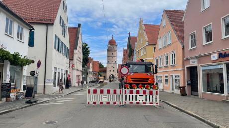 Die Deininger Straße in Nördlingens Altstadt wird bis Oktober abschnittsweise gesperrt.
