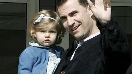 Kronprinz Felipe mit Tochter Leonor.