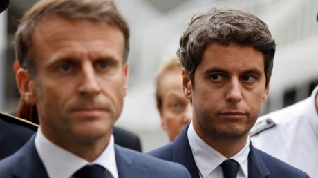 Gabriel Attal (r.) und Frankreichs Präsident Emmanuel Macron.