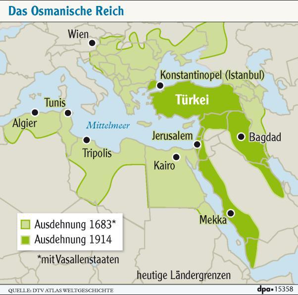 Osmanisches Reich Karte 1914