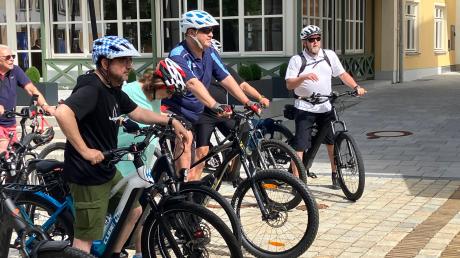 Markus Söder war am Samstag mit dem Fahrrad im Ostallgäu unterwegs.