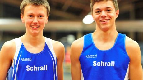 Zwei Starter und drei Medaillen: Eine Gute Ausbeute für die DJK-Leichtathleten Raphael Bauer (rechts) und Thaddäus Weißhaar bei den Südbayerischen Hallennmeisterschaften. 