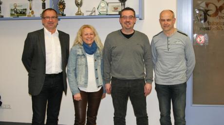 Der Vorstand der SG Edelshausen, die künftig in der B-Klasse Neuburg antritt: Oswald Prummer (von links), Alexandra Berger, Friedrich Hora und Hubert Mayr.  	